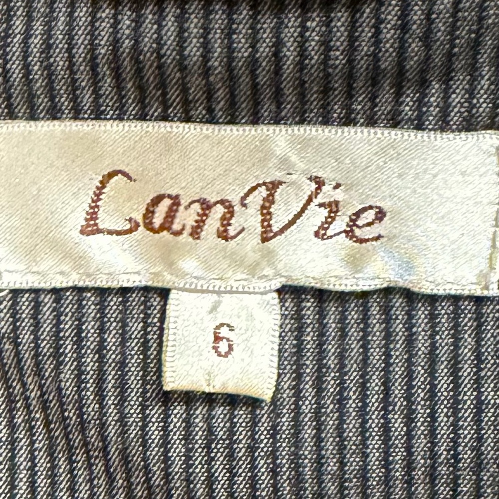 Vintage LanVie Black Pinstripe Hooded Lightweight Black Red Jacket Pinstripe 6 - Picture 14 of 16